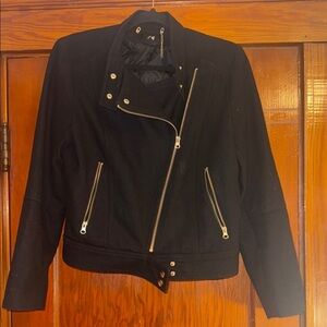 🖤 H&M Vintage Wool-Blend Bomber Jacket – 2010 - Size 12